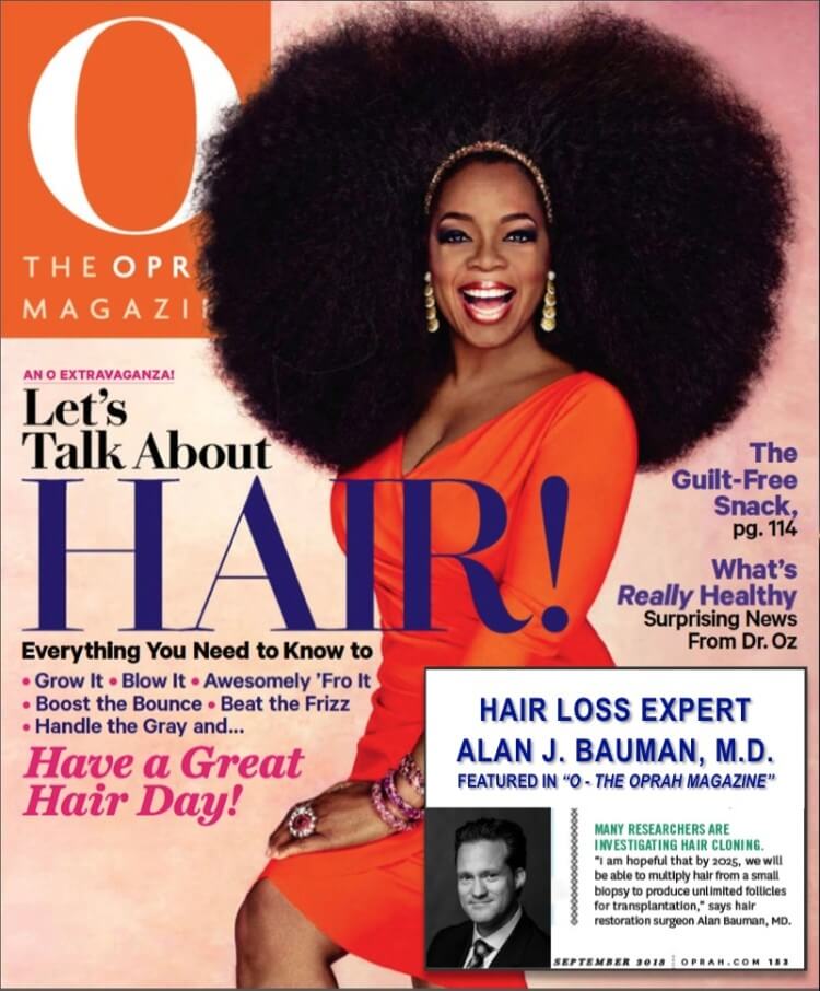 O – The Oprah Magazine hair transplant article quotes Dr Bauman