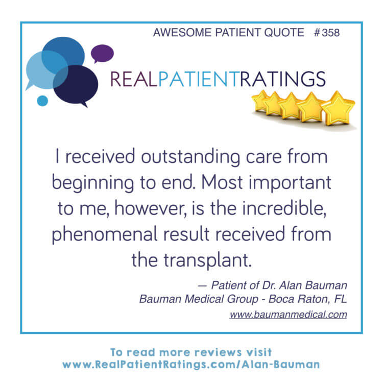 Dr Alan Bauman Reviews From Verified Real Patients