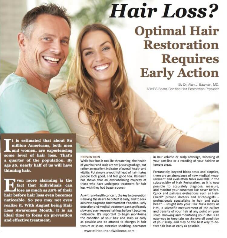 ARTICLE: Hair Loss? Optimal Restoration Requires Early Action