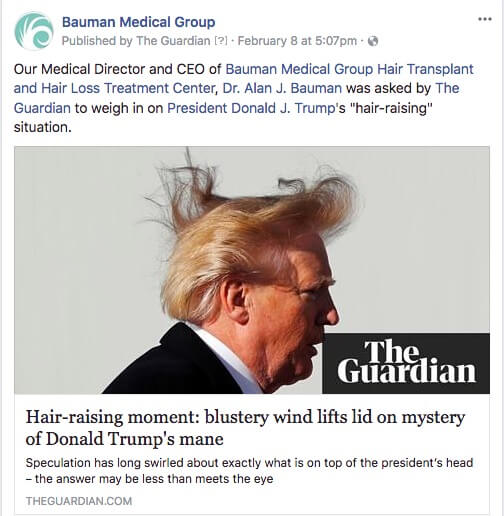 President Trump’s Hair vs. Wind, Dr. Alan Bauman is Asked to Weigh in