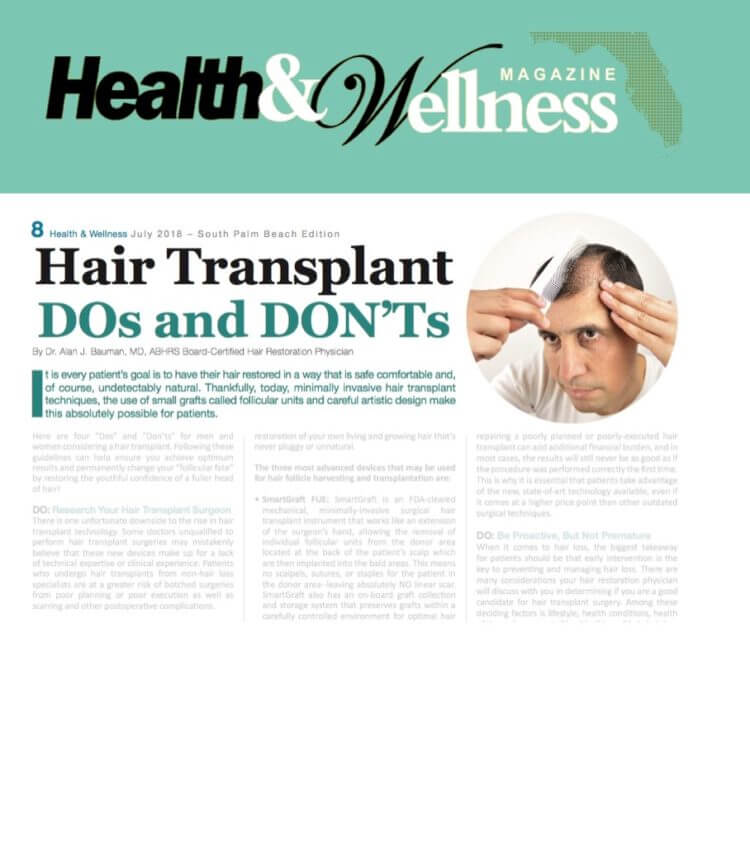 ARTICLE: Hair Transplant DOs and DONTs