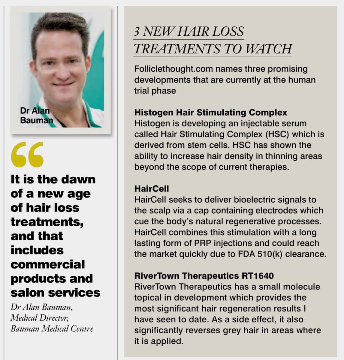 ARTICLE 3 New Hair Loss Treatments To Watch · Bauman Medical