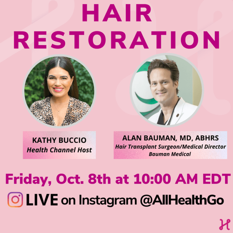 VIDEO: Hair Restoration on IGLIVE w/ Kathy Buccio PBS AllHealthGo + Dr Alan Bauman